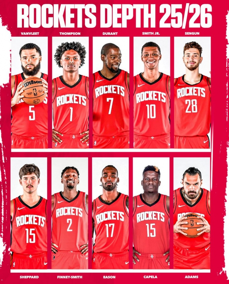 美媒：火箭擁有NBA最強的前場(chǎng)陣容 上賽季他們大部分時(shí)間比勇士強