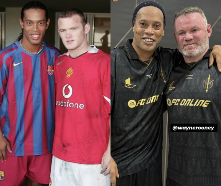 跨越20年~小羅和魯尼合影對比，歲月對誰(shuí)“下手”更狠？??