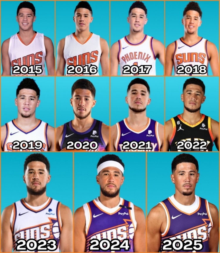 2015-2025歷年媒體日照片！布克眼中的光芒在逐漸褪去