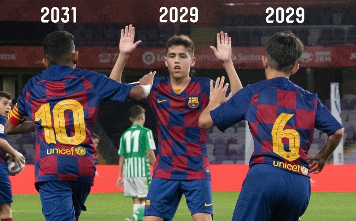 紅藍未來(lái)！拉瑪西亞18歲三杰：亞馬爾2031，庫巴西+伯納爾2029